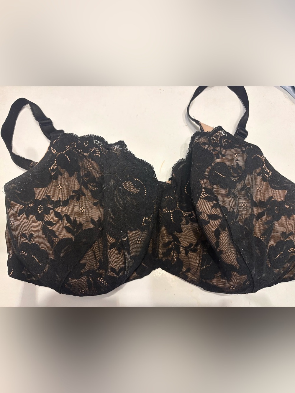 Torrid Black and Nude Lace Bra